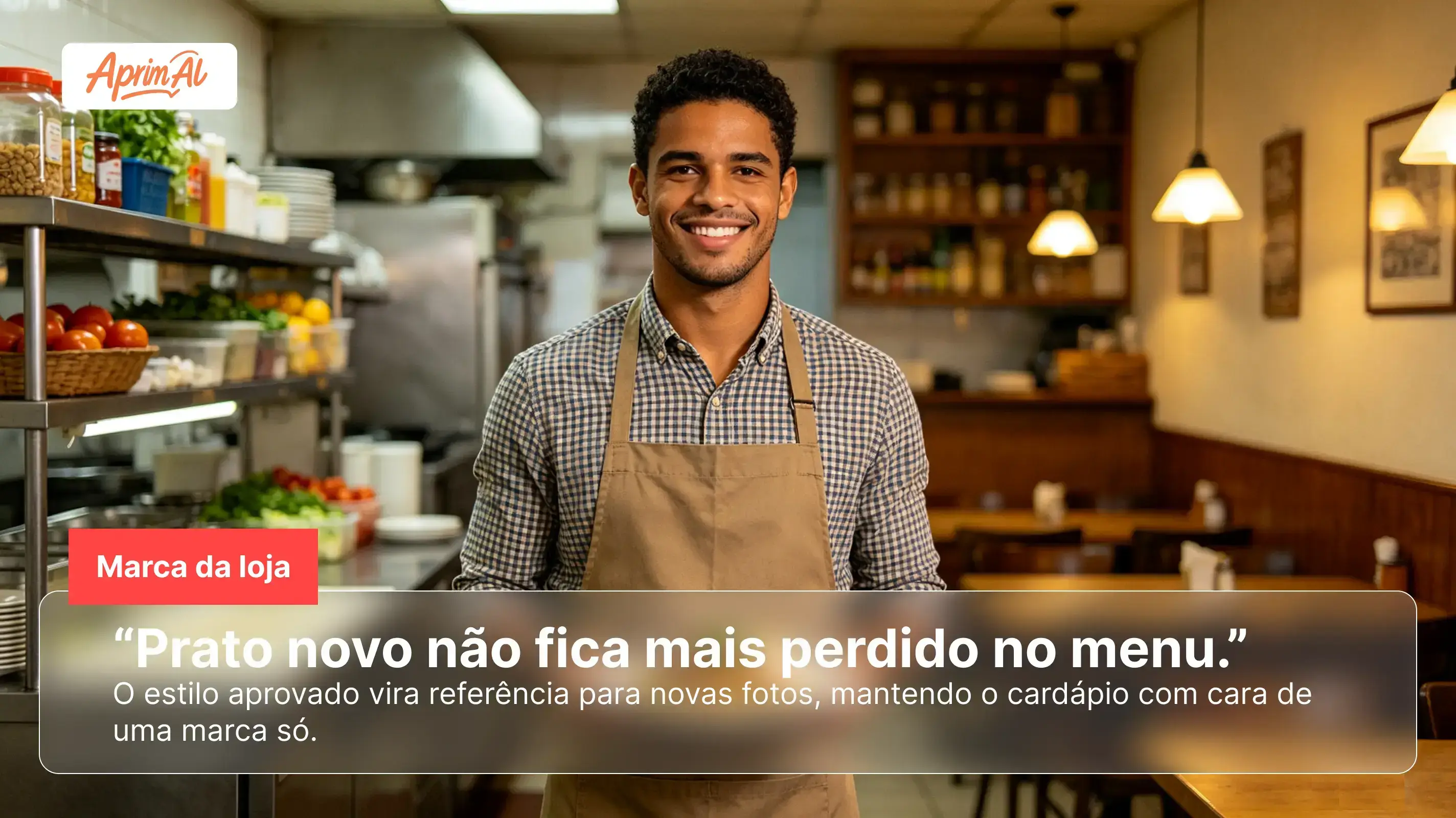 Exemplo visual de aprovação simples antes de atualizar o cardápio